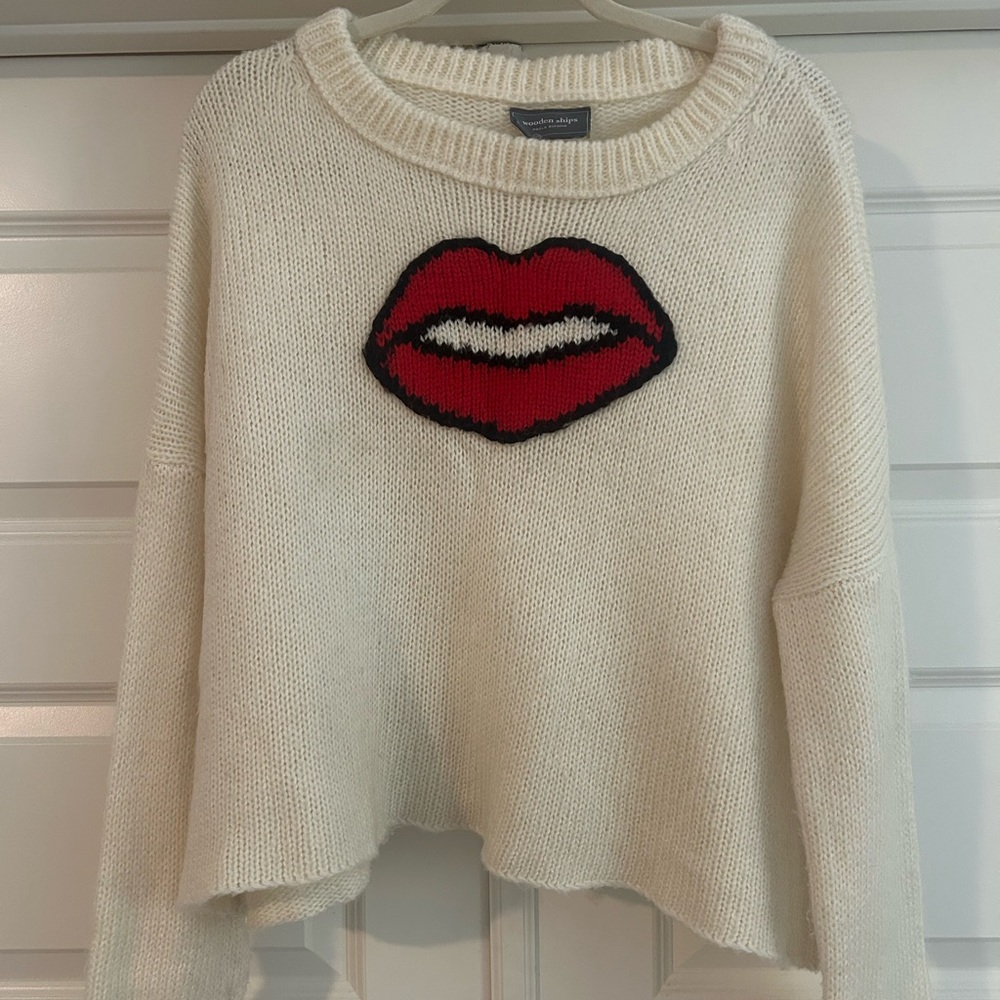 Wooden Ships Smooch Pullover Sweater, Cream, S/M
